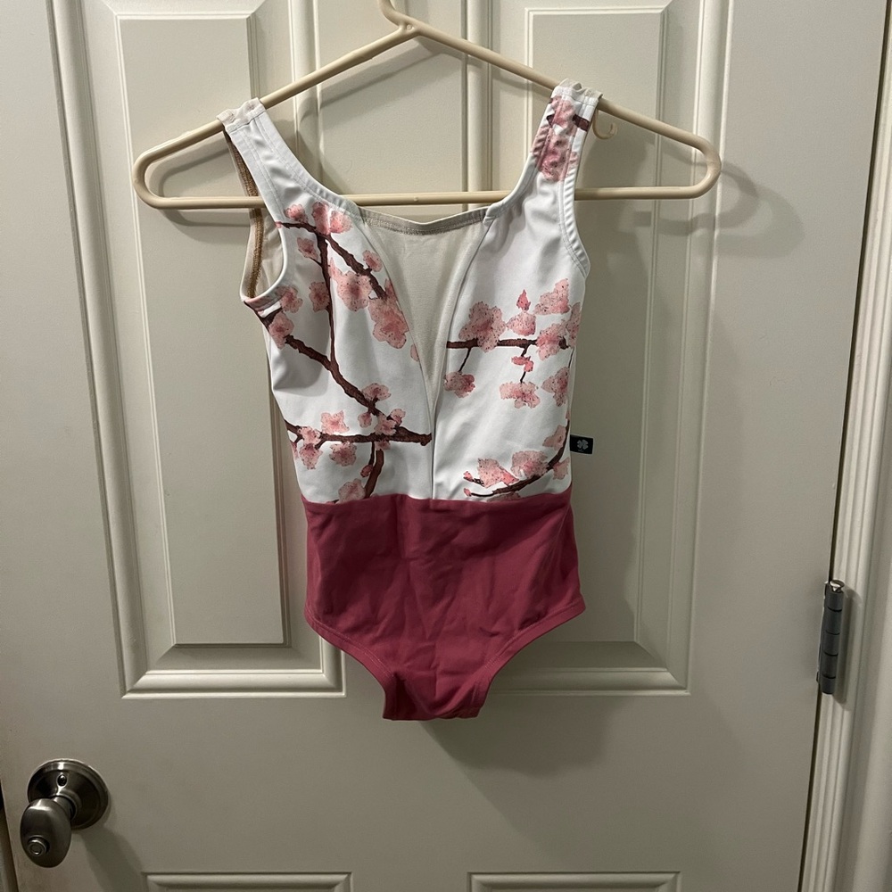Floral Print Pink & White Women's Bodysuit